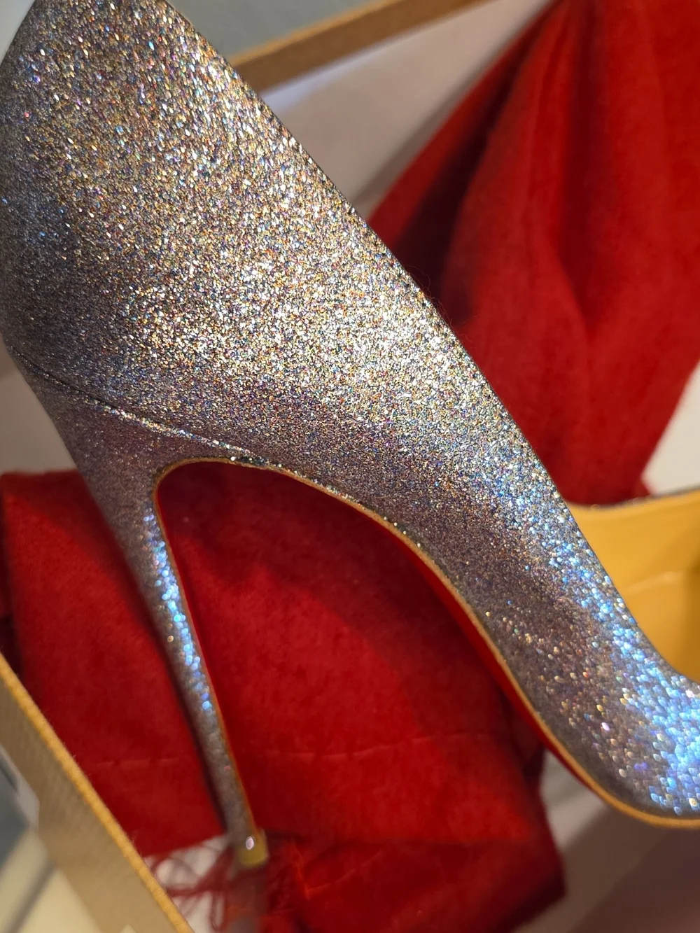 Christian Louboutin SO Kate 120 Glitter Mini - Grenadine